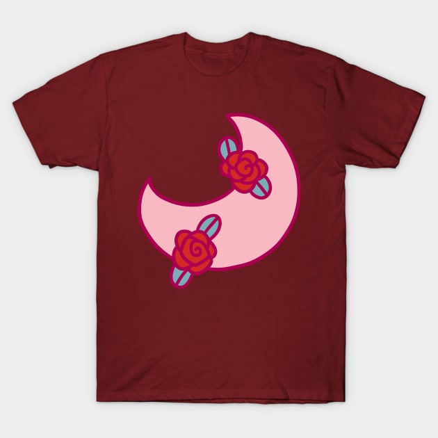 Pink Rose Moon T-Shirt by saradaboru